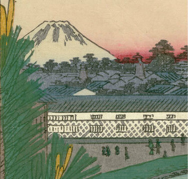 凧と羽子板 歌川広重 「名所江戸百景 山下町日比谷外 さくら田」 Wedge